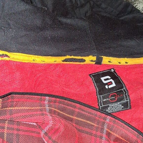 Y2K Southpole Red Plaid Hoodie with Black Accents - Picture 7 of 7